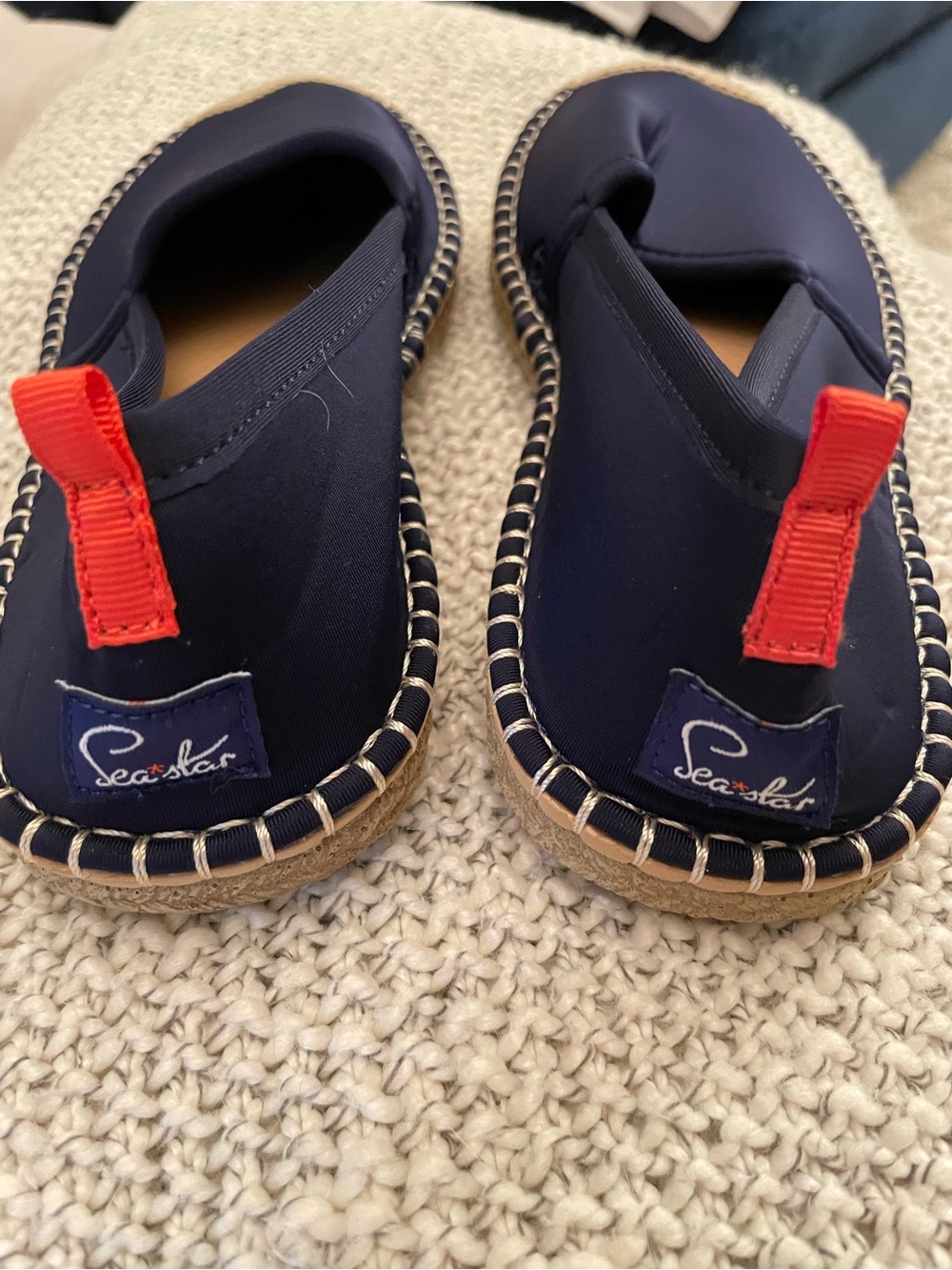 Navy Slip-On Water Shoes with Red Pull Tabs(NWOT)